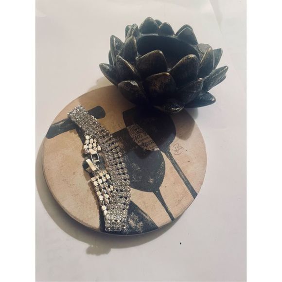 WHITE SAPPHIRE SILVER BLING BRACELET - Picture 2 of 5